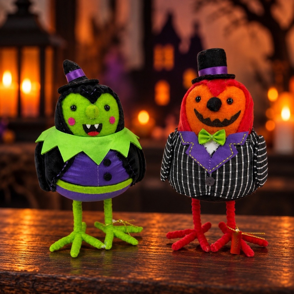 Hyde and Eek Featherly Friends Halloween Bird Spellma Gourdon 2024 Witch Pumpkin